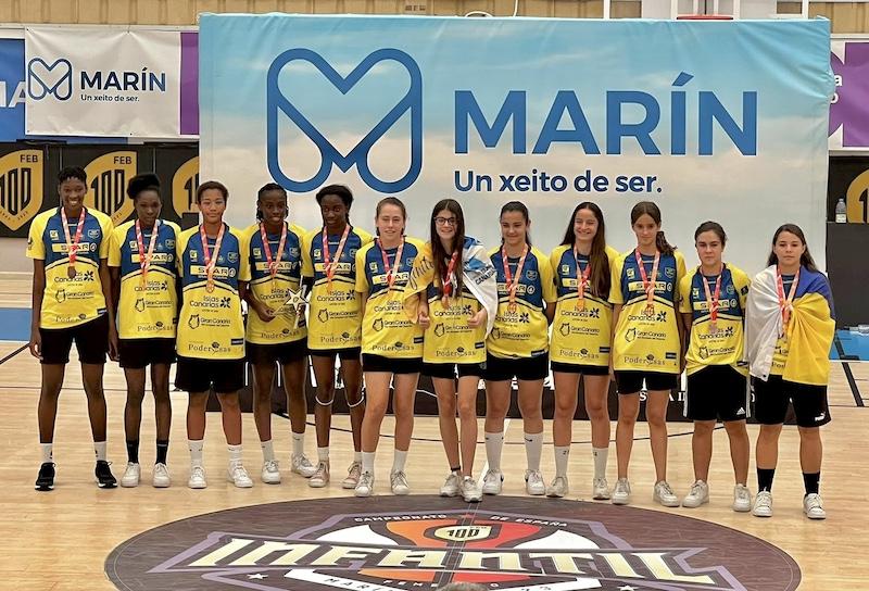 El infantil del SPAR Gran Canaria Fundación Poderosas endulza su paso por el Nacional de Marín con un triunfo de prestigio que le da la medalla de bronce (El infantil del SPAR Gran Canaria endulza su paso )