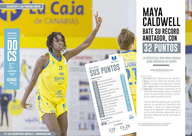 Prensa - Los 32 puntos de Maya Caldwell ante Zaragoza, en la Revista DOCS (Prensa - Los 32 puntos de Maya Caldwell, en la Rev)