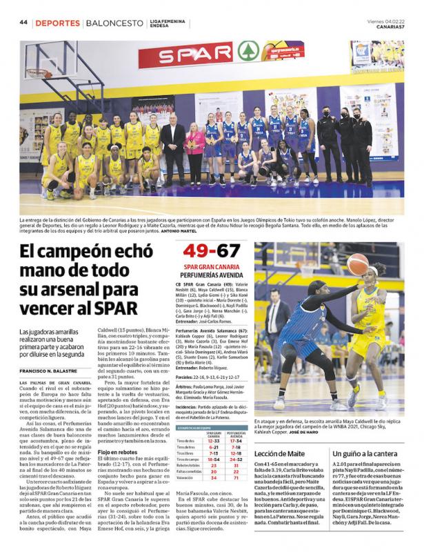 El SPAR Gran Canaria dio la cara ante el campeón (49-67) (El SPAR Gran Canaria dio la cara ante el campeón ()