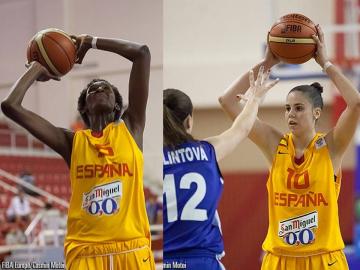 Astou Ndour y Yurena Díaz logran la tercera victoria en el campeonato de Europa de Turquía (2013 ASTOU Y YURE CON LA U20)